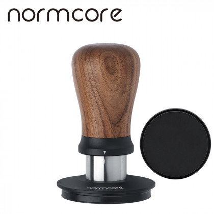 Normcore V5 Spring Loaded Tamper - Titanium - Flat - walnut